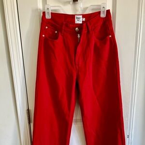 Princess Polly wide leg jeans size 4 RED